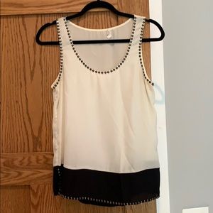 Tank top beige and black